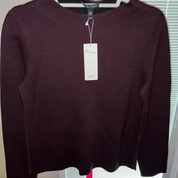 Eileen Fisher Funnel Neck Sweater Casis Size XXS 19” B x 24” L - Picture 13 of 16